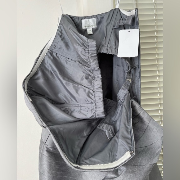 Donna Morgan Formal Silver/Grey Strapless Dress, size 14, NWT - Picture 9 of 15
